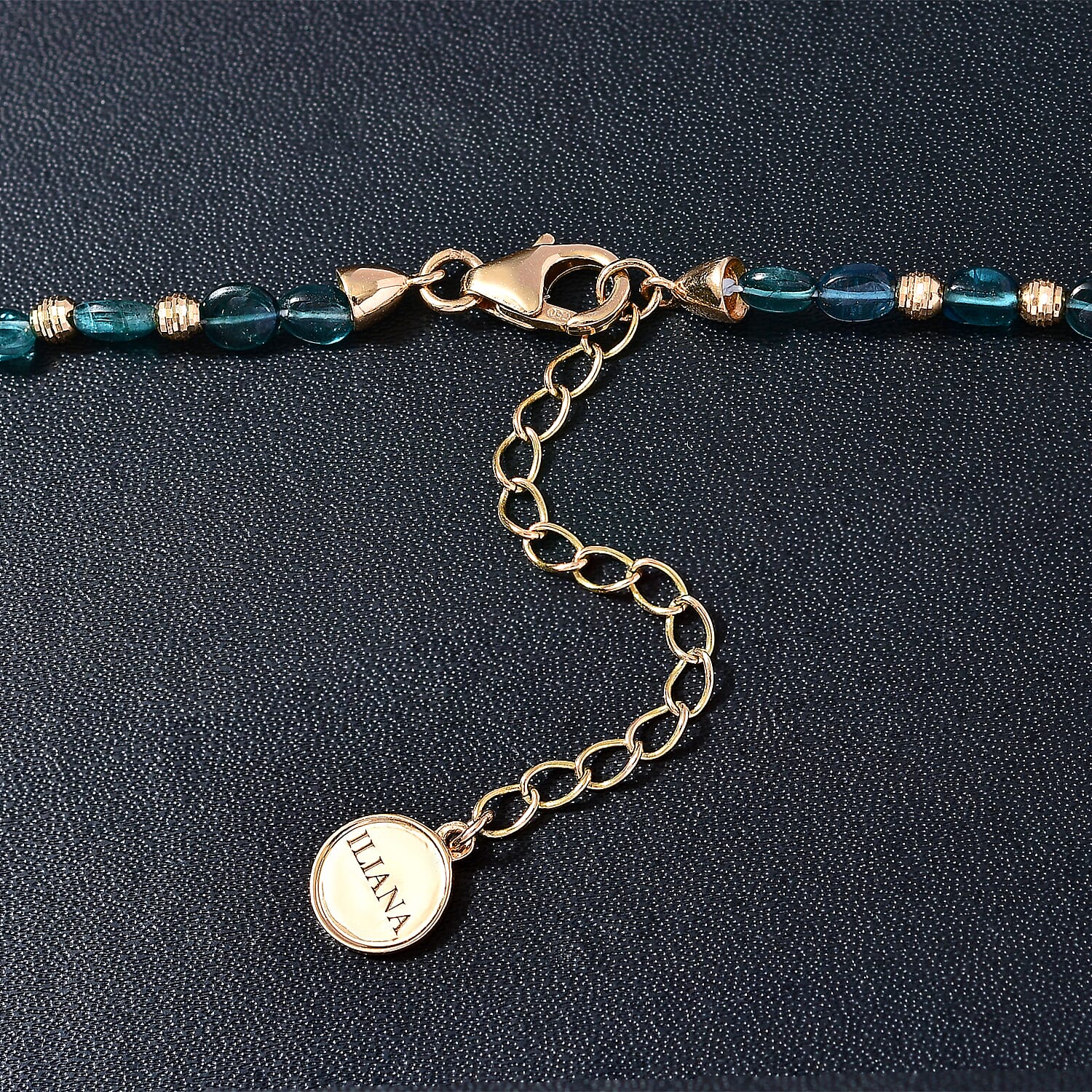 Certified & Appraised Iliana 18K Yellow Gold AAA Monte Belo Indicolite Beaded Necklace 18-20 Inches 4.42 Grams 50.18 ctw