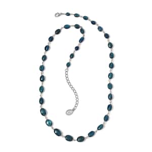 Certified & Appraised Rhapsody 950 Platinum AAAA Monte Belo Indicolite Beaded Necklace 18-20 Inches 4.60 Grams 35.00 ctw