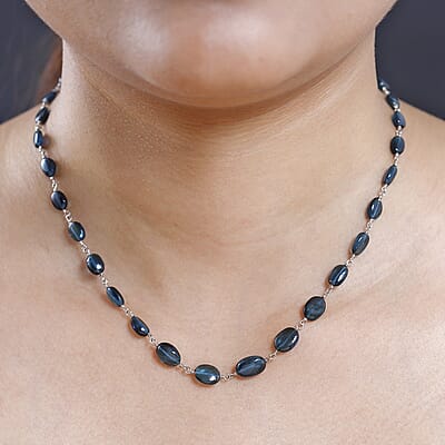 Certified & Appraised Rhapsody 950 Platinum AAAA Monte Belo Indicolite Beaded Necklace 18-20 Inches 4.60 Grams 35.00 ctw