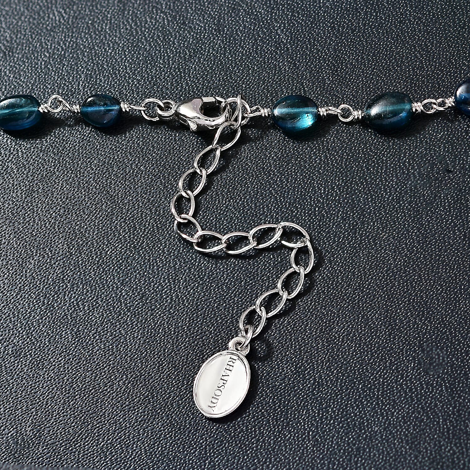 Certified & Appraised Rhapsody 950 Platinum AAAA Monte Belo Indicolite Beaded Necklace 18-20 Inches 4.60 Grams 35.00 ctw