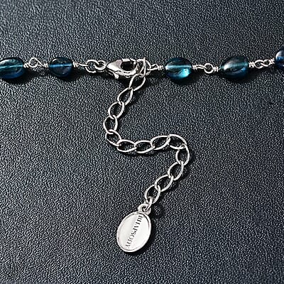Certified & Appraised Rhapsody 950 Platinum AAAA Monte Belo Indicolite Beaded Necklace 18-20 Inches 4.60 Grams 35.00 ctw