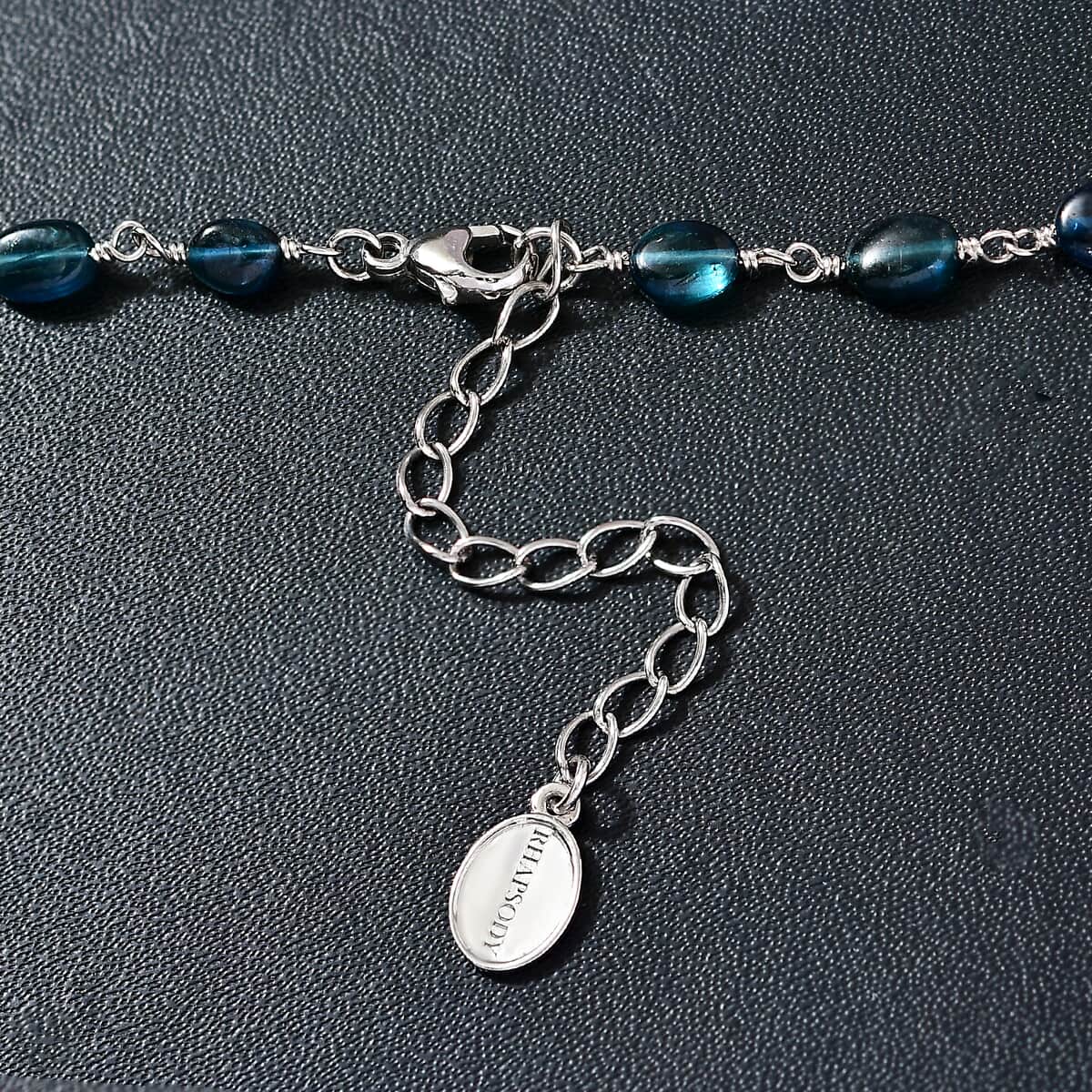 Certified & Appraised Rhapsody 950 Platinum AAAA Monte Belo Indicolite Beaded Necklace 18-20 Inches 4.60 Grams 35.00 ctw image number 3