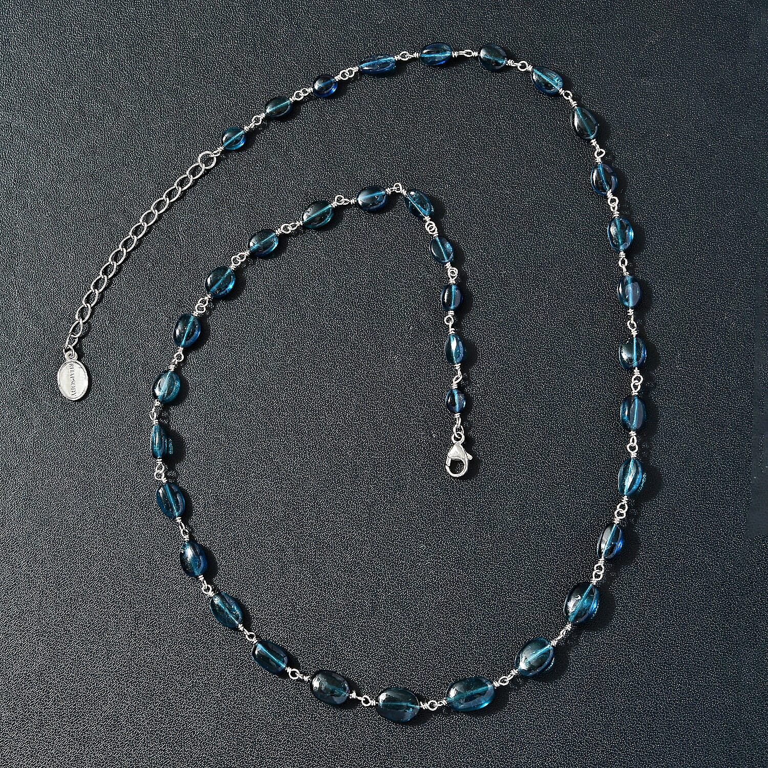Certified & Appraised Rhapsody 950 Platinum AAAA Monte Belo Indicolite Beaded Necklace 18-20 Inches 4.60 Grams 35.00 ctw