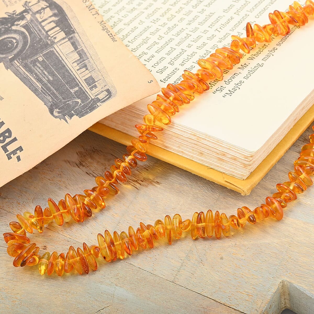 Baltic Amber Beaded Necklace 18 Inches image number 1