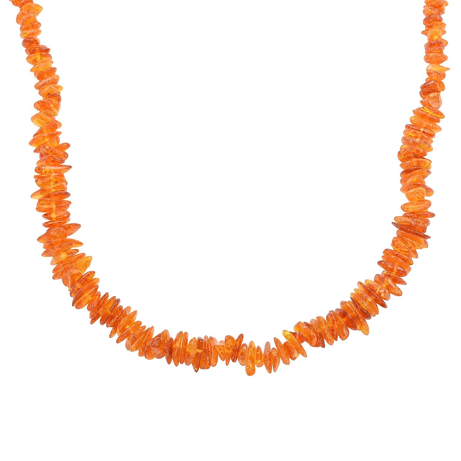 Baltic Amber Organge Chips Beads Necklace