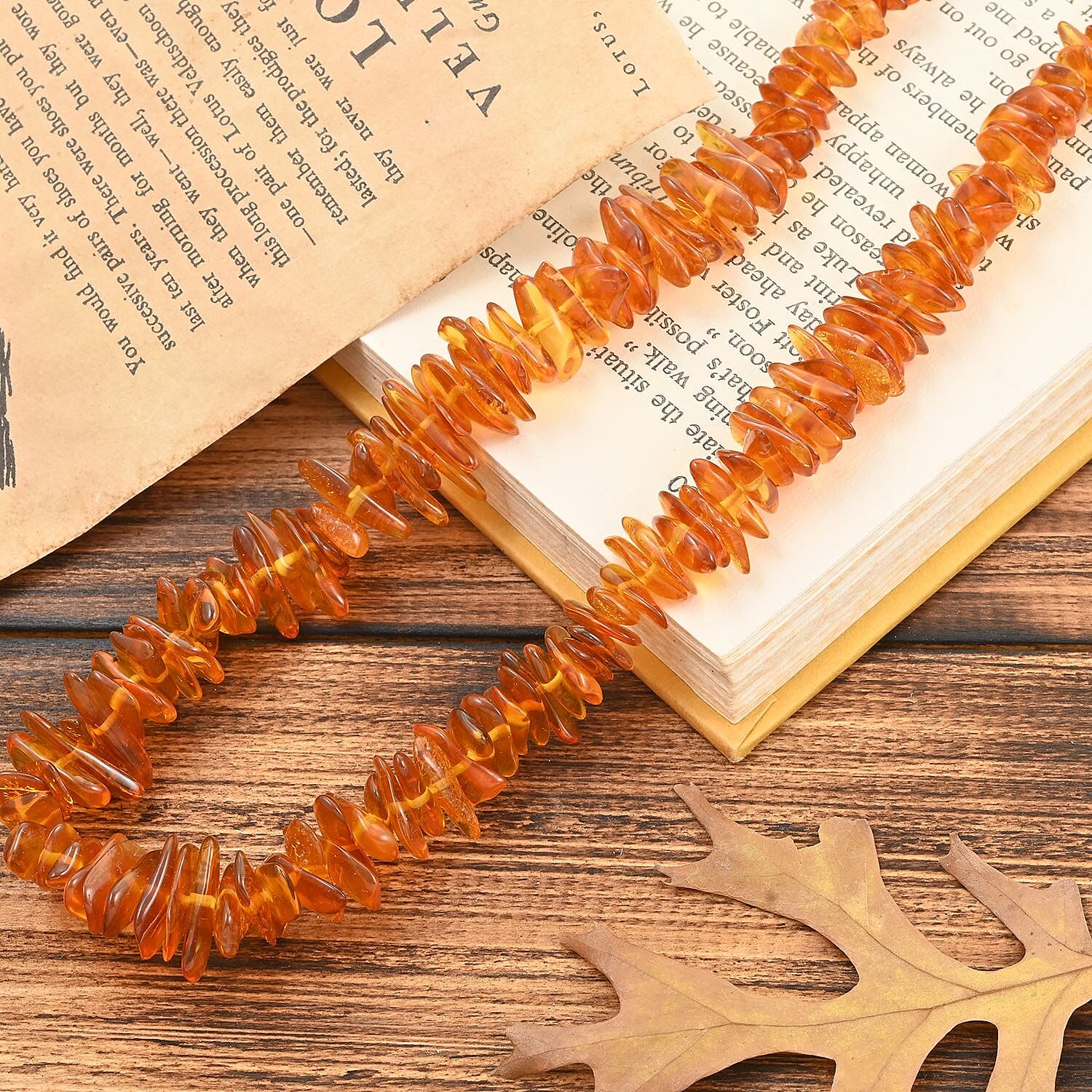 Baltic Amber Beaded Statement Necklace 24 Inches