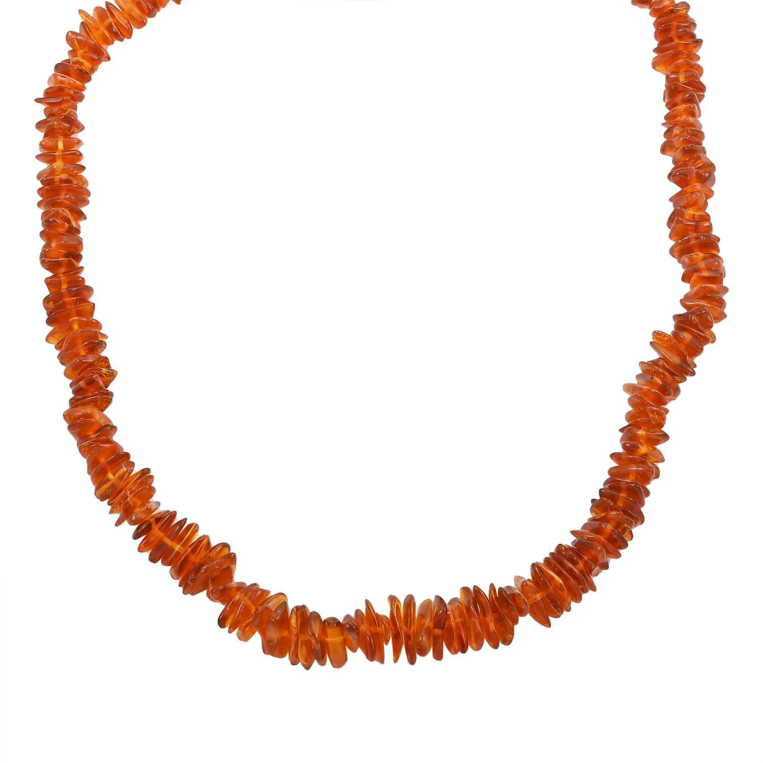Baltic Amber Glowing Chips Necklace 25 Inches