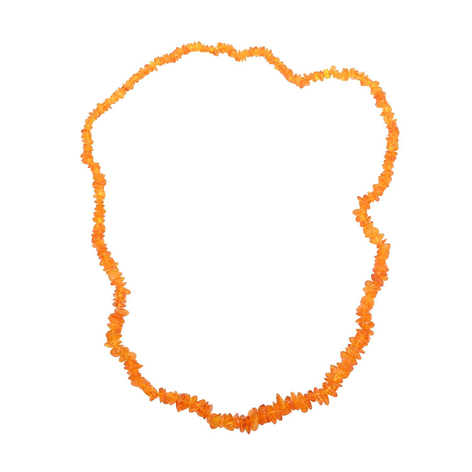 Baltic Amber Flame Beads Necklace 26 Inches