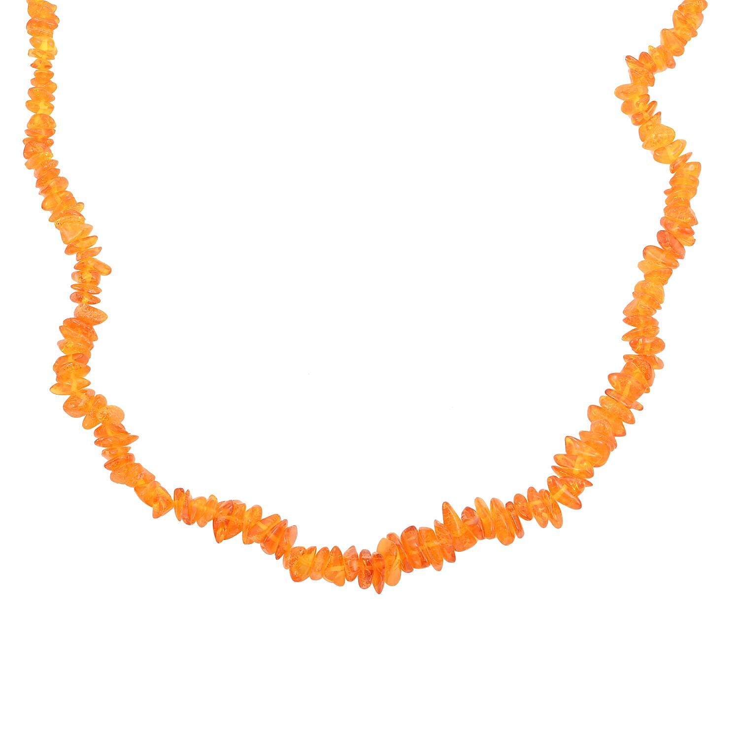 Baltic Amber Flame Beads Necklace 26 Inches
