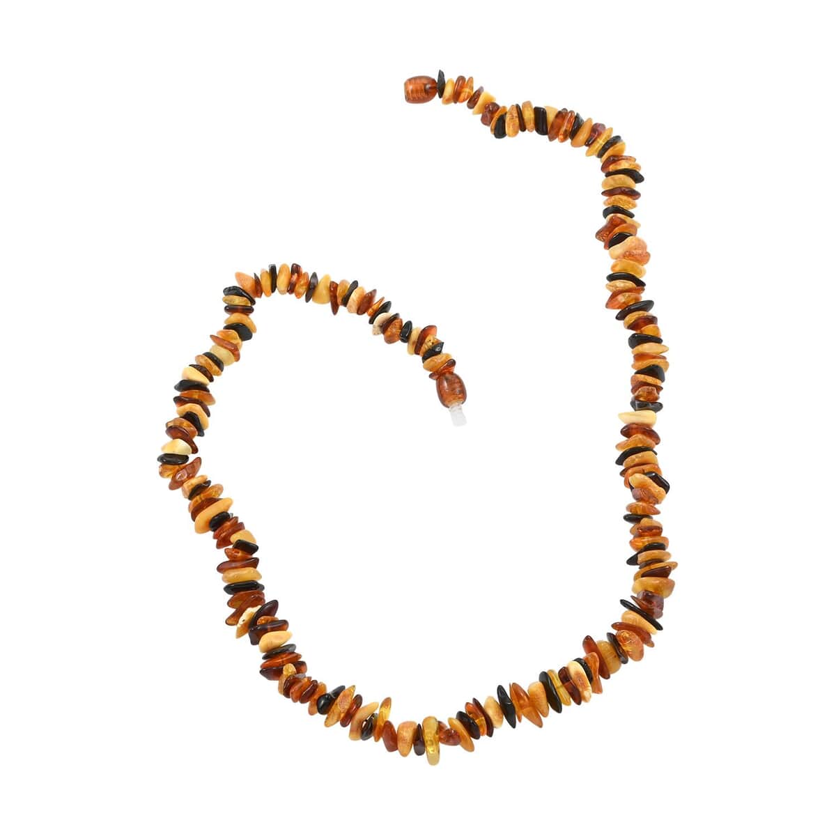 Multi Color Amber Chips Necklace 24 Inches image number 0