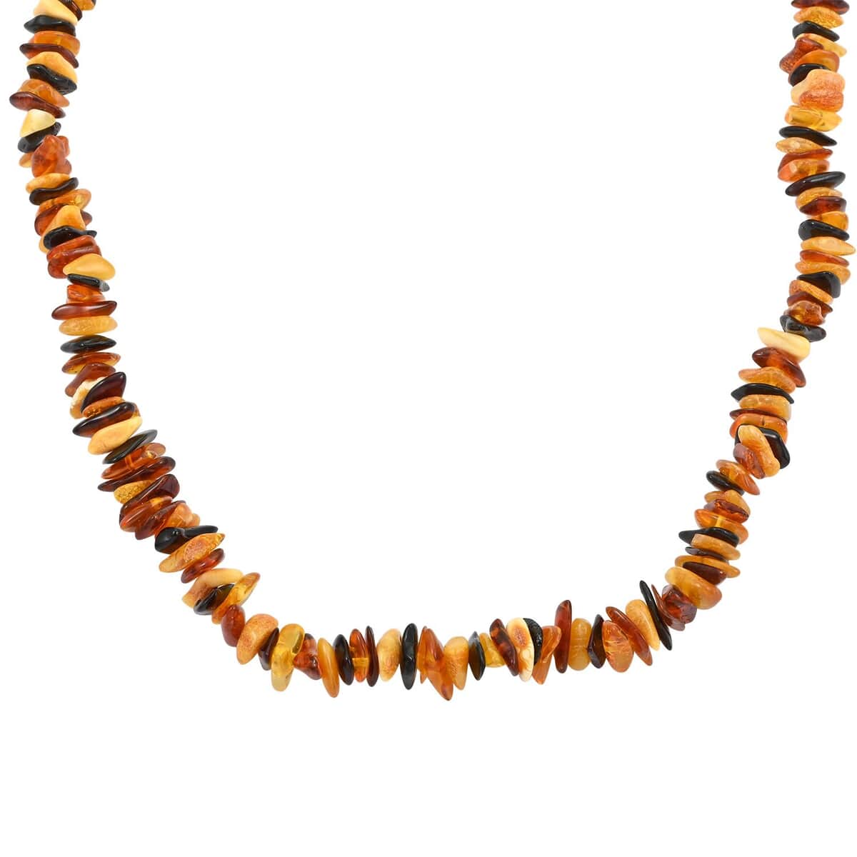 Multi Color Amber Chips Necklace 24 Inches image number 2