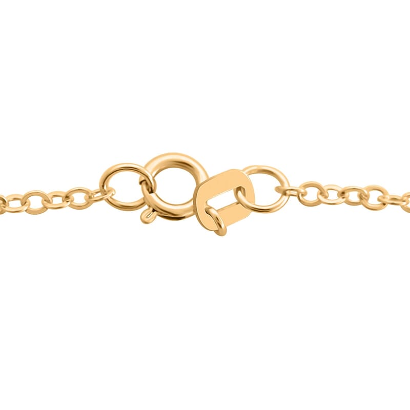 14K Yellow Gold 8mm Glitter Dangling Star Bracelet (7.00 In) 1.55 Grams