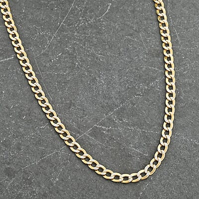 14K Yellow and White Gold Cuban White Pave Chain Necklace 24 Inches 8.63 Grams