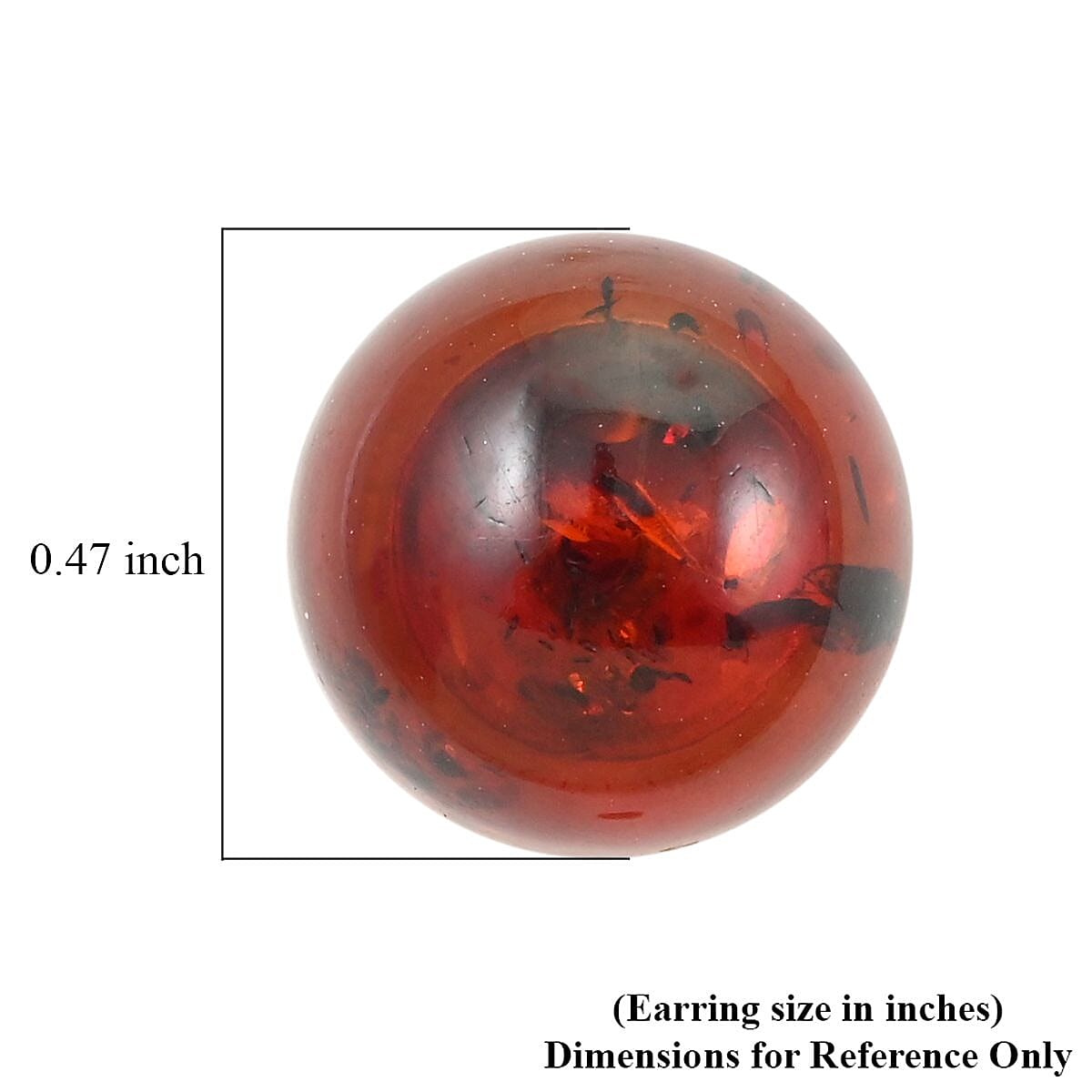 Baltic Amber Round Stud Earrings in Sterling Silver