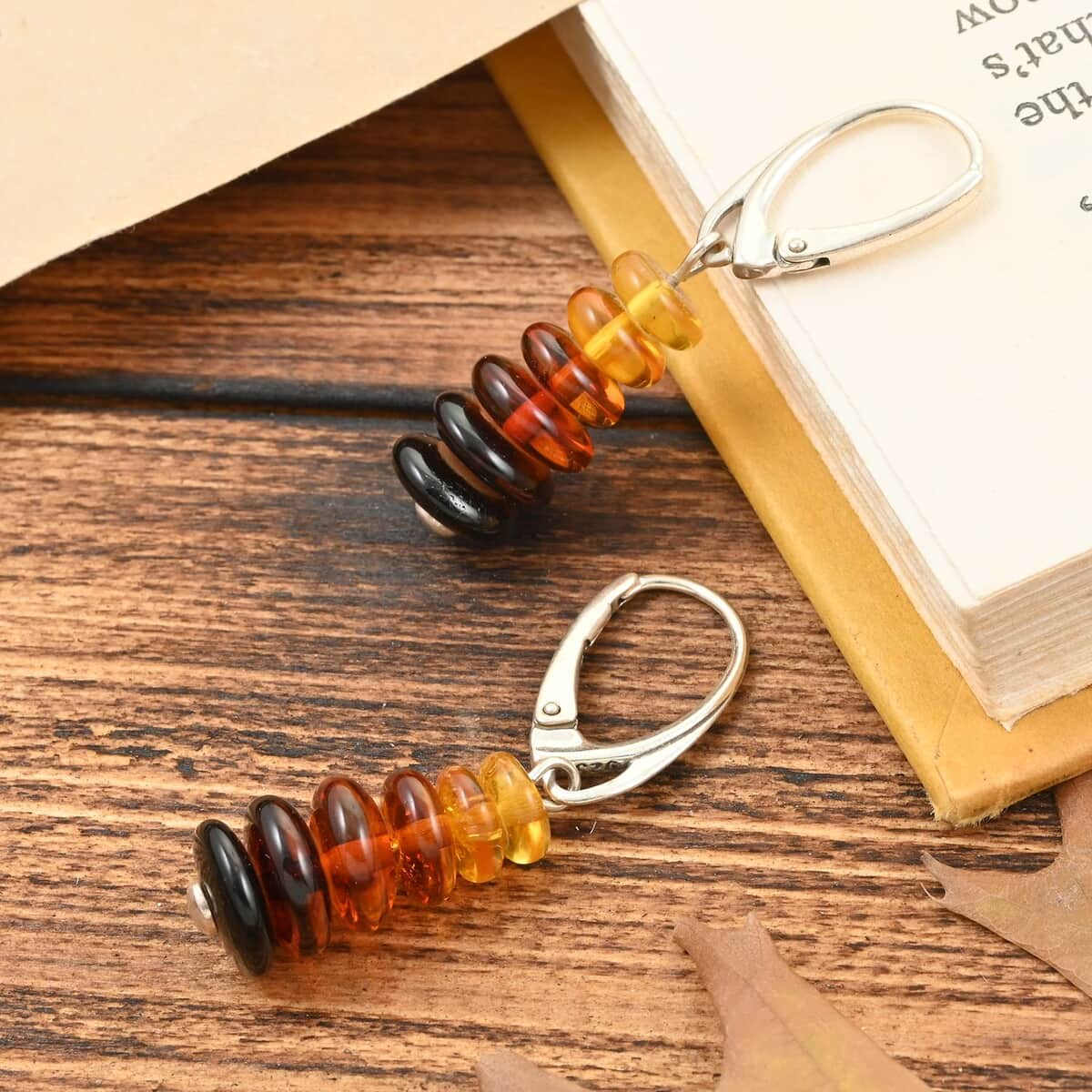 Baltic Amber Earrings in Sterling Silver image number 1