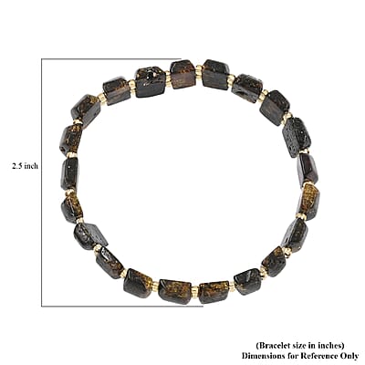 Black Baltic Amber Beaded Stretch Bracelet