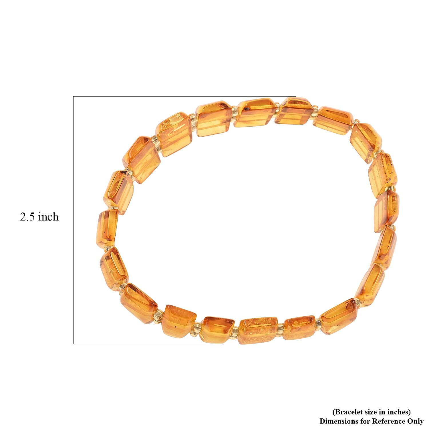 Golden Baltic Amber Beaded Stretch Bracelet