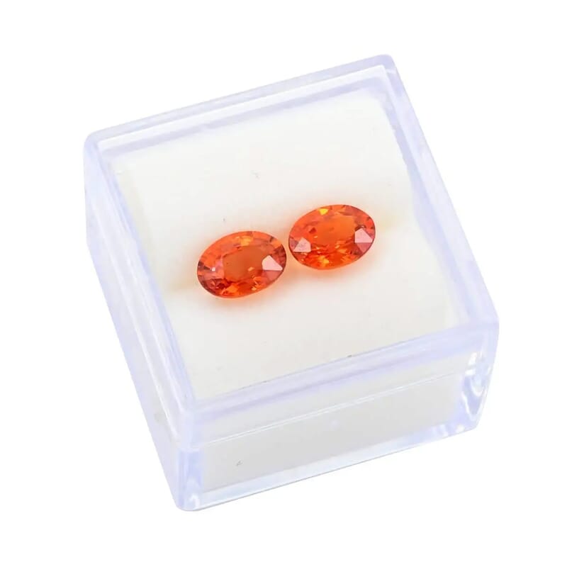 AAAA Orange Sapphire Set of 2 (Ovl 7x5 mm) 2.00 ctw