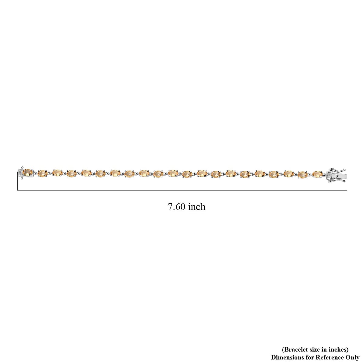 Brazilian Citrine Bracelet in Platinum Over Sterling Silver (7.25 In) 8.30 ctw image number 4