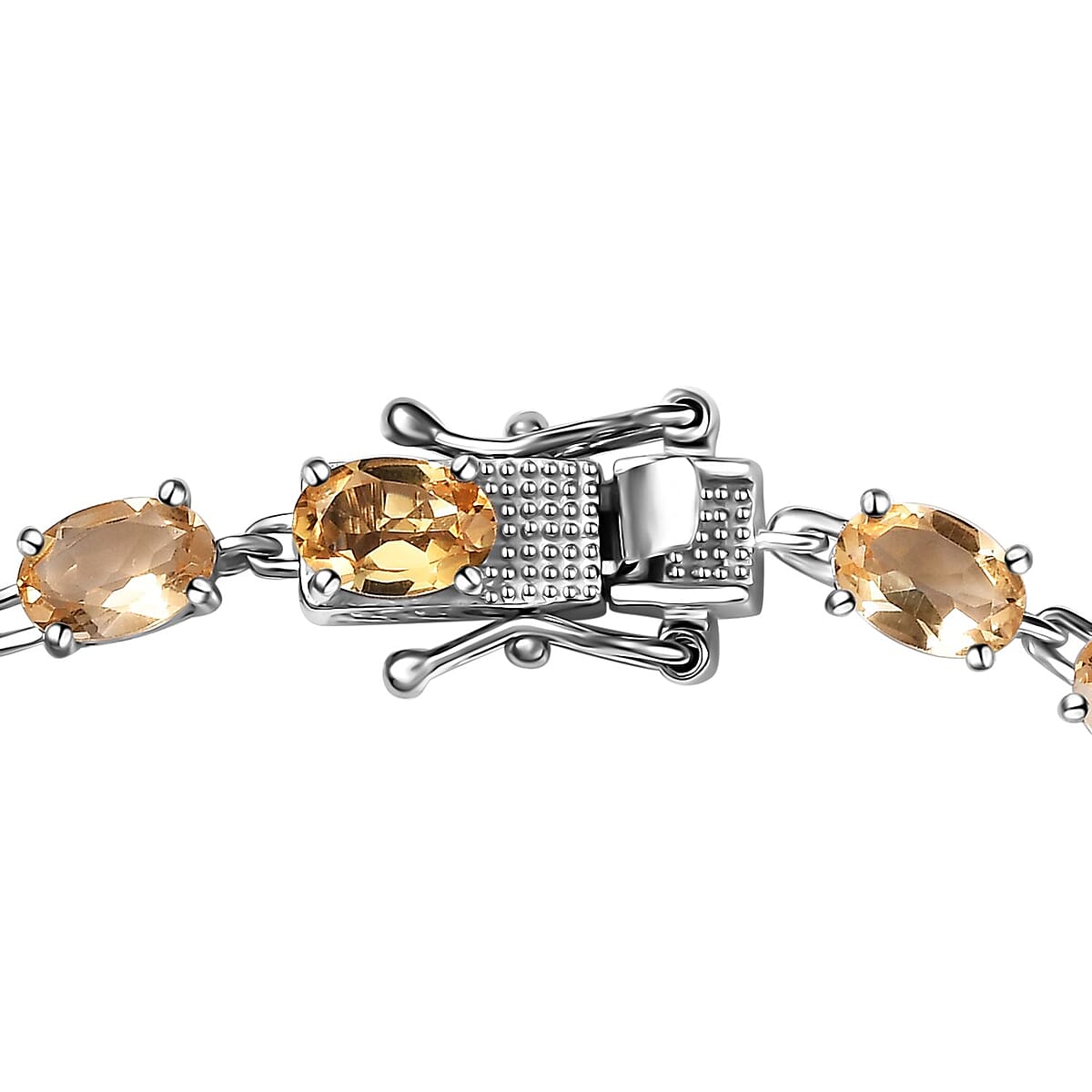 Brazilian Citrine Bracelet in Platinum Over Sterling Silver (8.00 In) 9.10 ctw image number 3