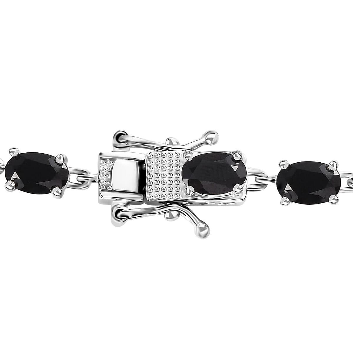 Thai Black Spinel Bracelet in Platinum Over Sterling Silver (6.50 In) 10.40 ctw image number 3