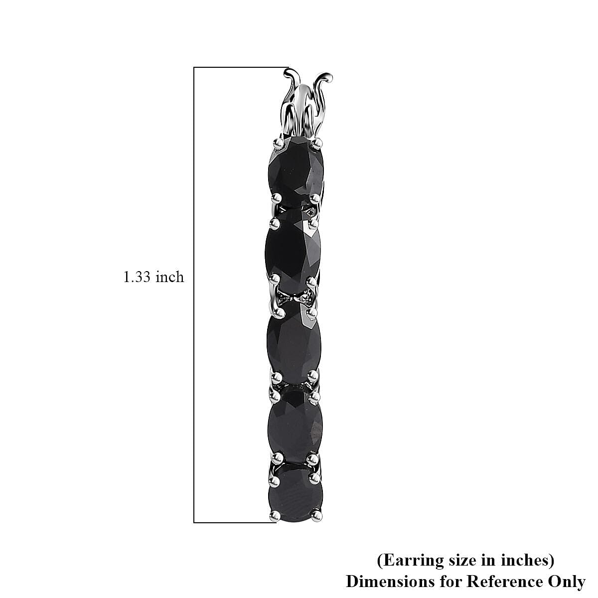 Thai Black Spinel Hoop Earrings in Platinum Over Sterling Silver 10.65 ctw image number 4