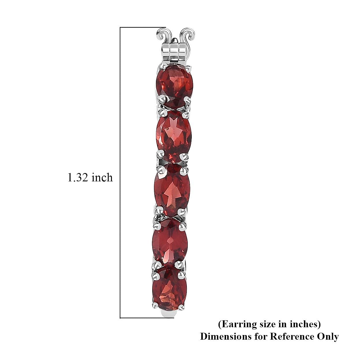 Mozambique Garnet Hoop Earrings in Platinum Over Sterling Silver 9.75 ctw image number 4