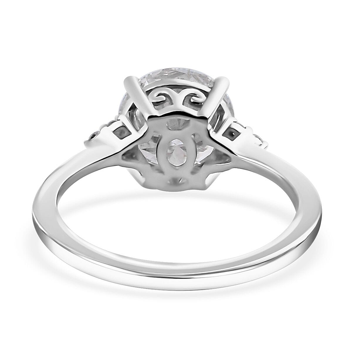 Moissanite Ring in Platinum Over Sterling Silver (Size 8.0) 1.85 ctw image number 5
