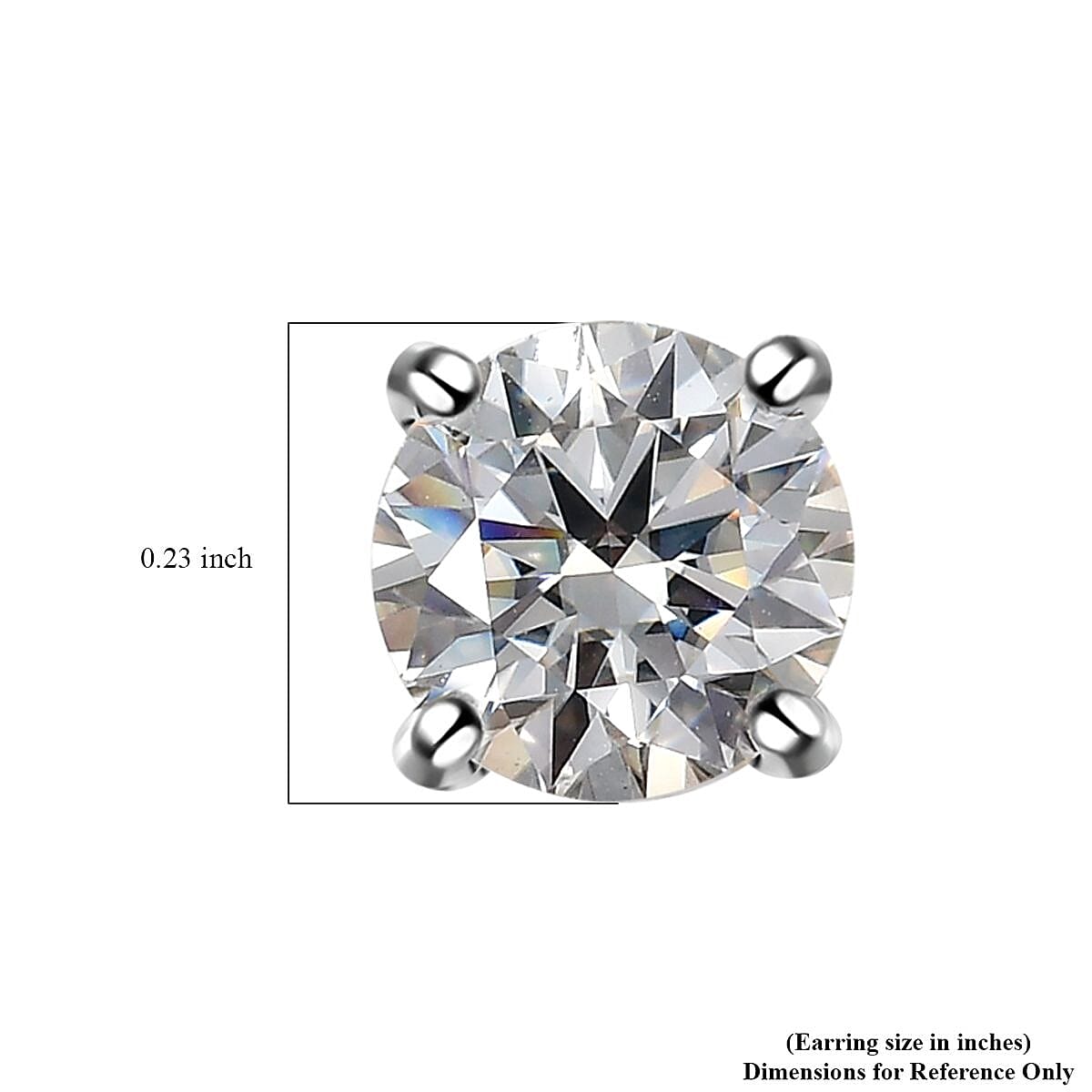 Moissanite Solitaire Stud Earrings in Platinum Over Sterling Silver 1.50 ctw