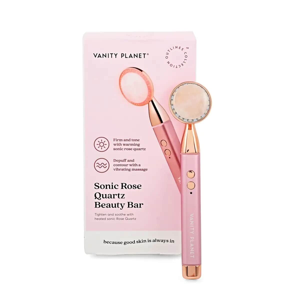Closeout VANITY PLANET LED Sonic Heated Rose Quartz Beauty Bar image number 0