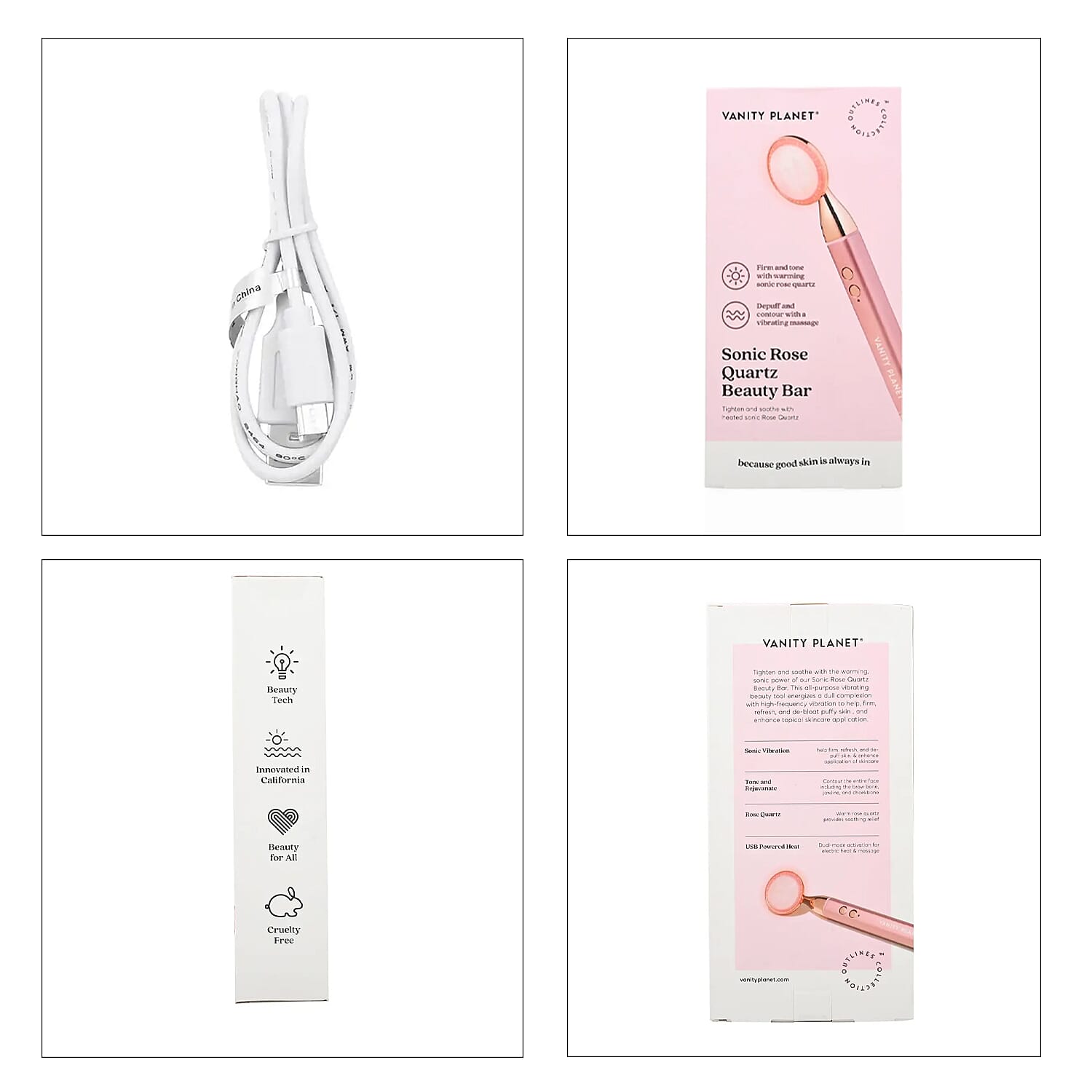 Closeout Vanity Planet LED Sonic Heated Rose Quartz Beauty Bar