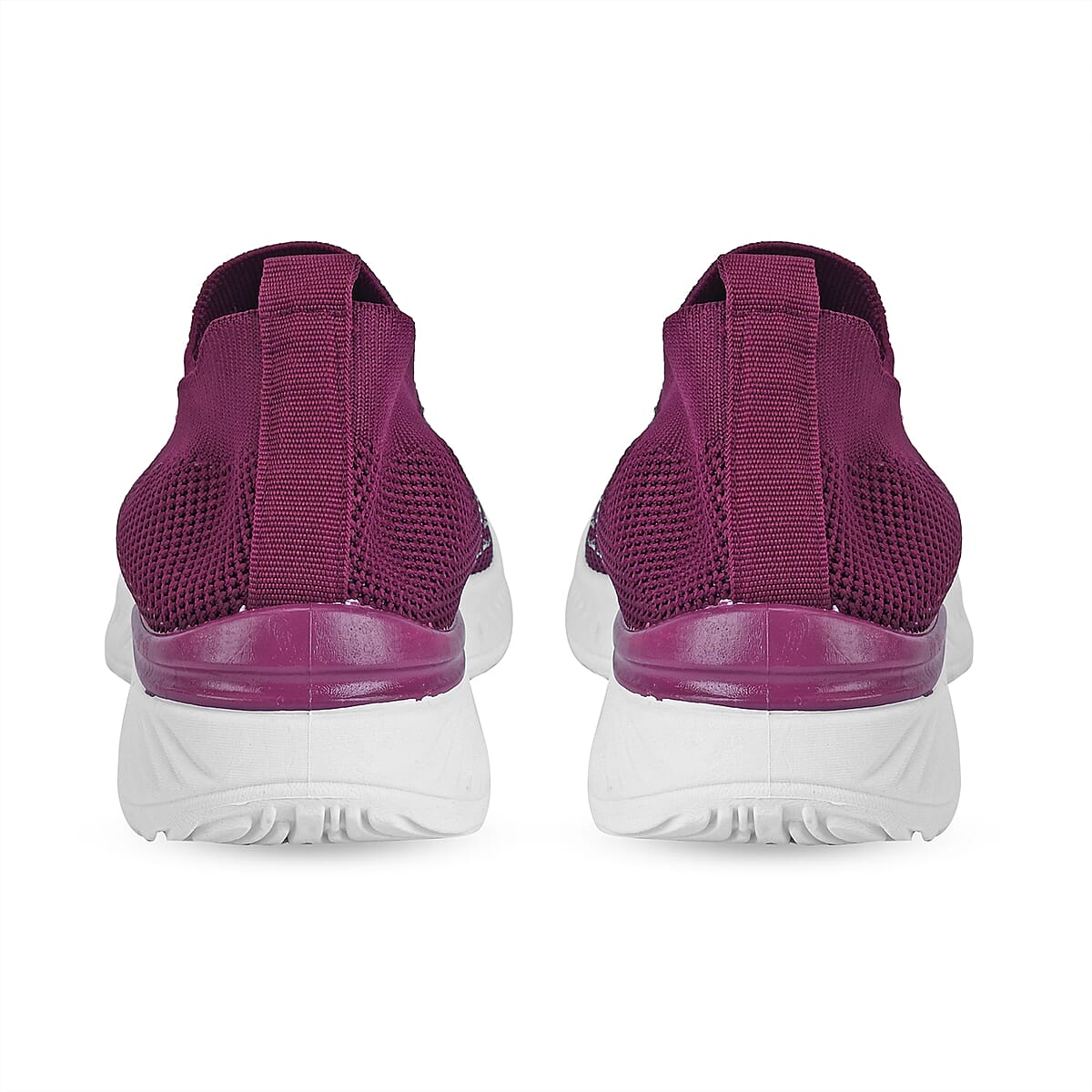 Purple Women's Crystal Jeweled Knit Vented Trainers - (Size 11-11.5) image number 4