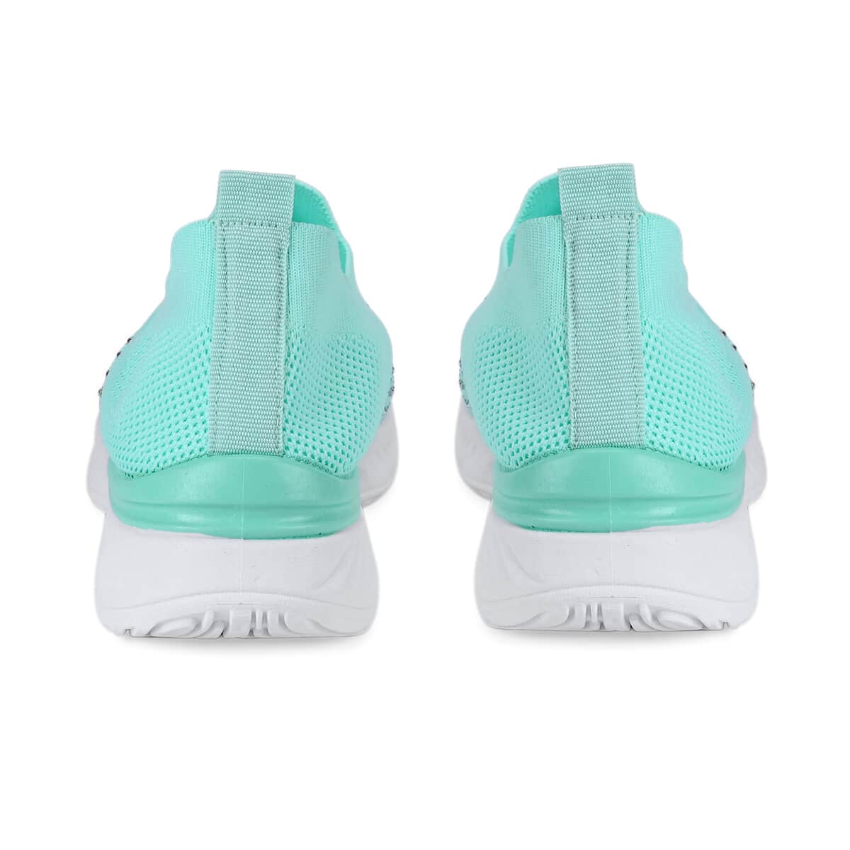 Fresh Mint Women's Crystal Jeweled Knit Vented Trainers - (Size 9-9.5) image number 4