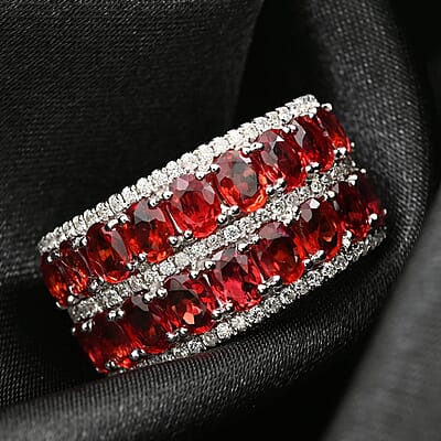 Modani 14K White Gold Orange Sapphire and I1 Diamond Ring (Size 6.0) 4.90 Grams 3.75 ctw