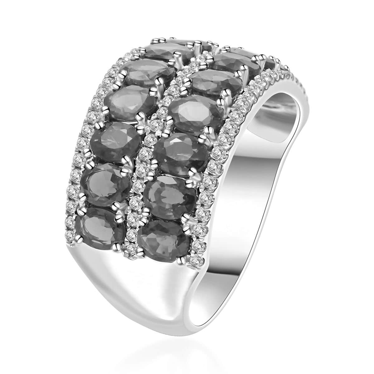 Modani 14K White Gold Orange Sapphire and I1 Diamond Ring (Size 6.0) 4.90 Grams 3.75 ctw image number 3