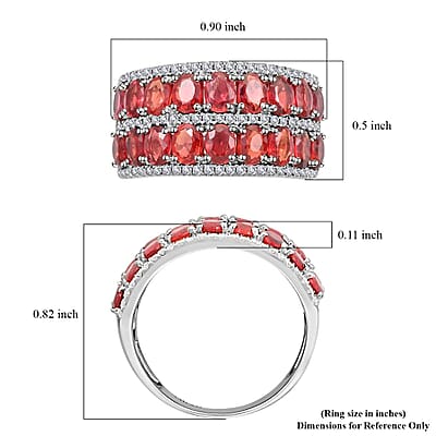 Modani 14K White Gold Orange Sapphire and I1 Diamond Ring (Size 6.0) 4.90 Grams 3.75 ctw