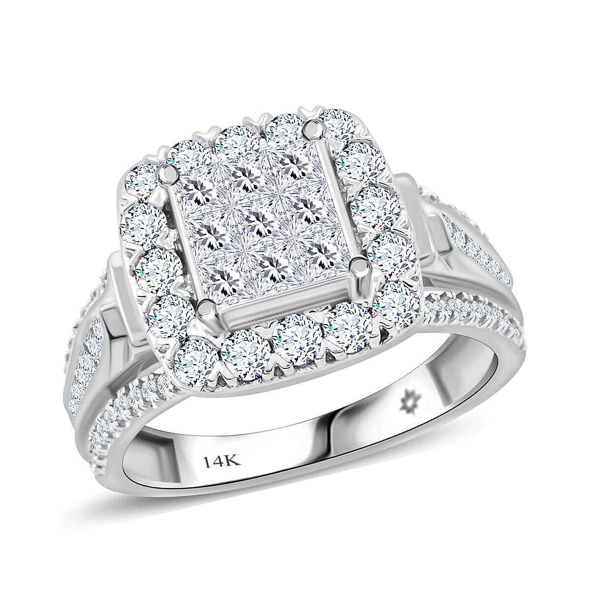NY Closeout 14K White Gold SI - I1 Diamond Ring (Size 7.0) 6.25 Grams 1.50 ctw