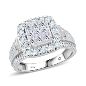 NY Closeout 14K White Gold SI - I1 Diamond Ring (Size 7.0) 6.25 Grams 1.50 ctw