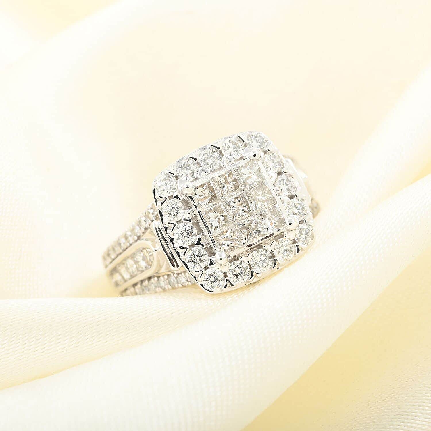 NY Closeout 14K White Gold SI - I1 Diamond Ring (Size 7.0) 6.25 Grams 1.50 ctw