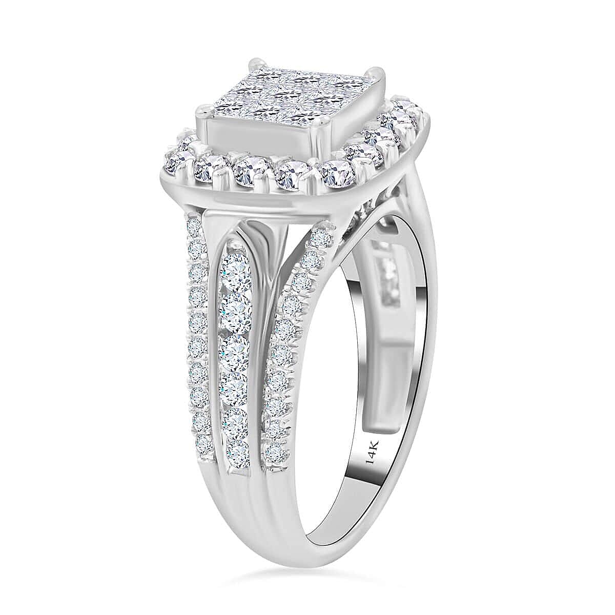 NY Closeout 14K White Gold SI - I1 Diamond Ring (Size 7.0) 6.25 Grams 1.50 ctw