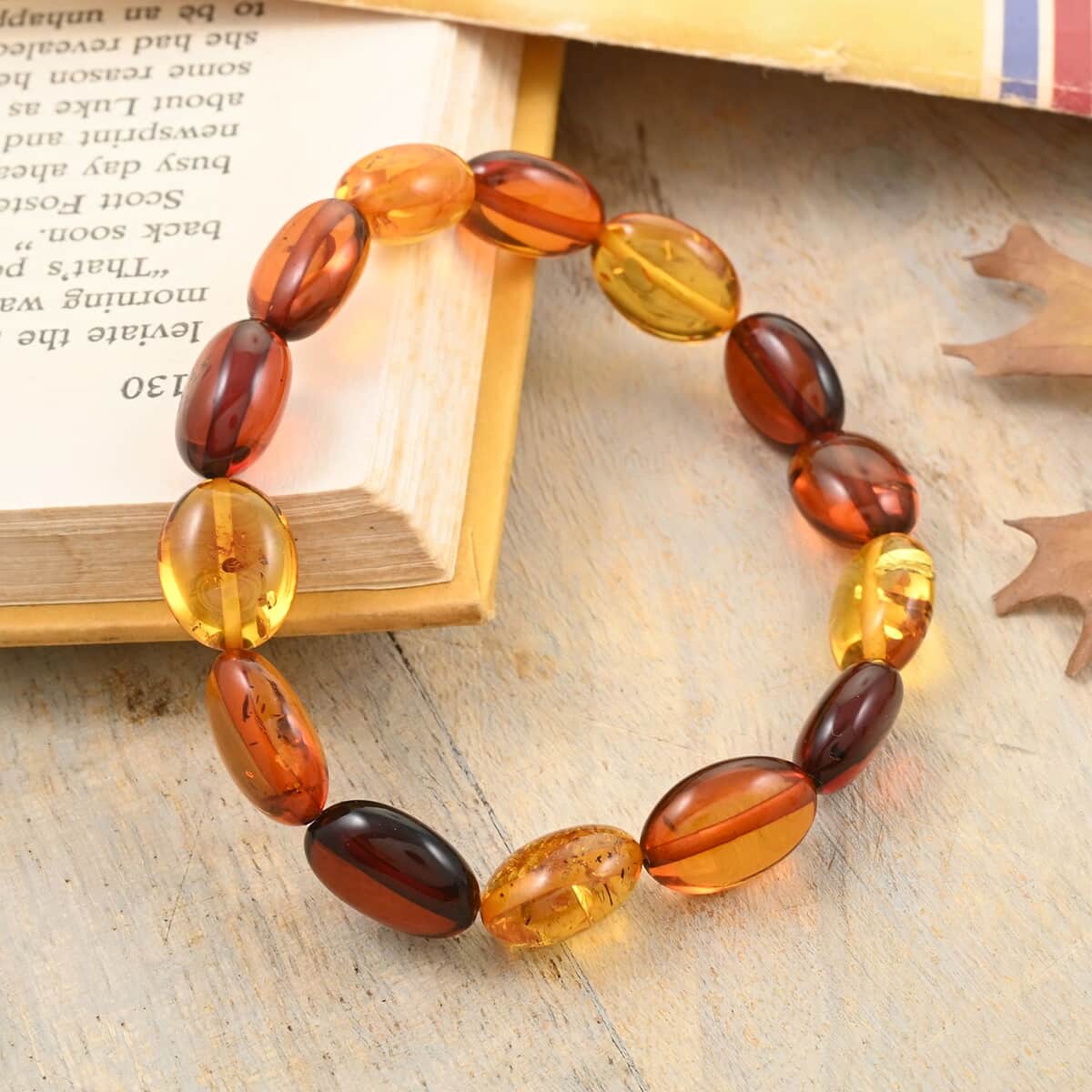 Baltic Amber Stretch Bracelet 42.00 ctw image number 1