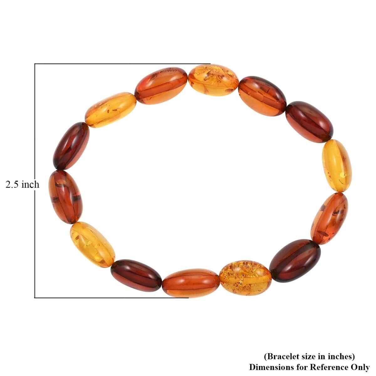 Baltic Amber Stretch Bracelet 42.00 ctw image number 4