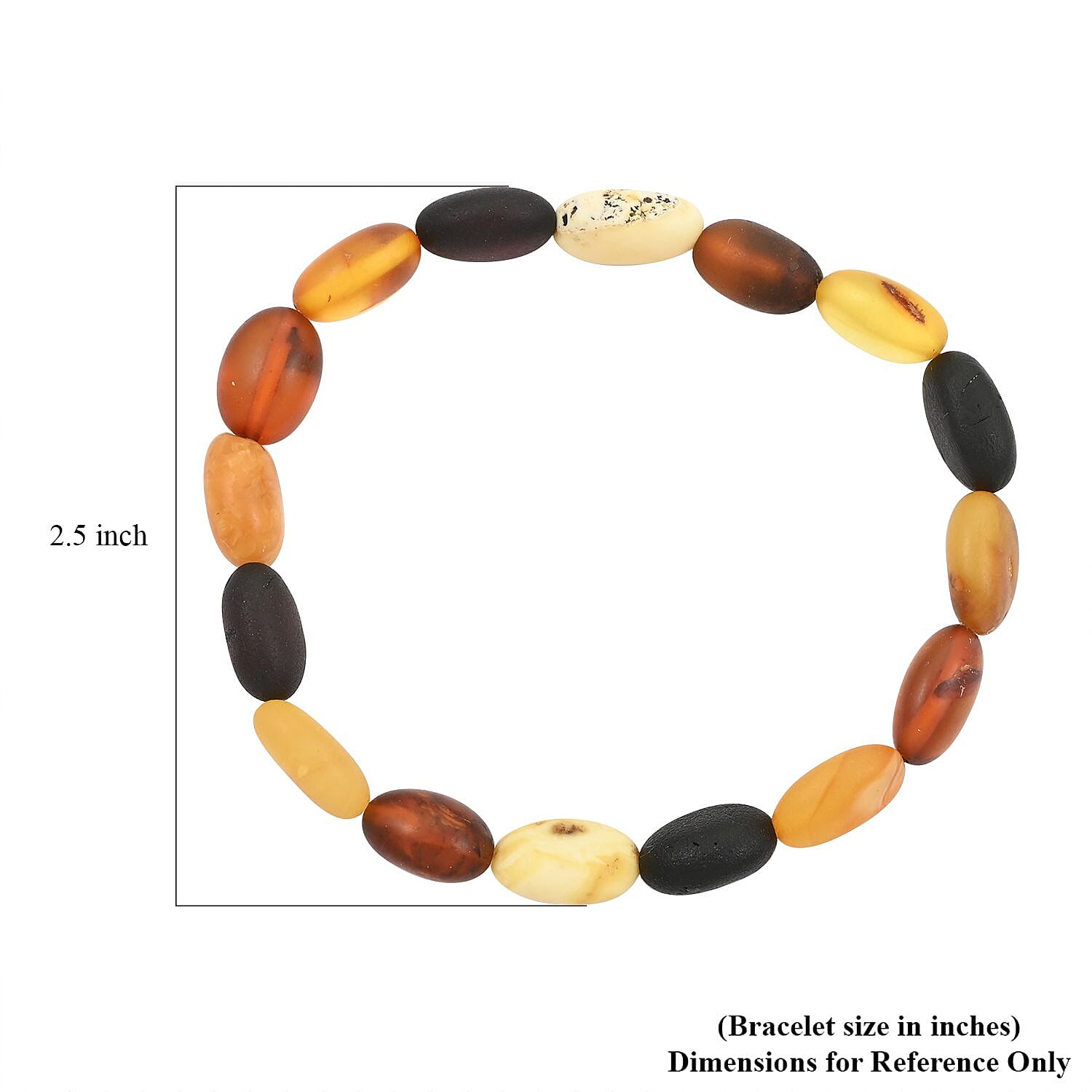 Baltic Amber Stretch Bracelet 48.00 ctw