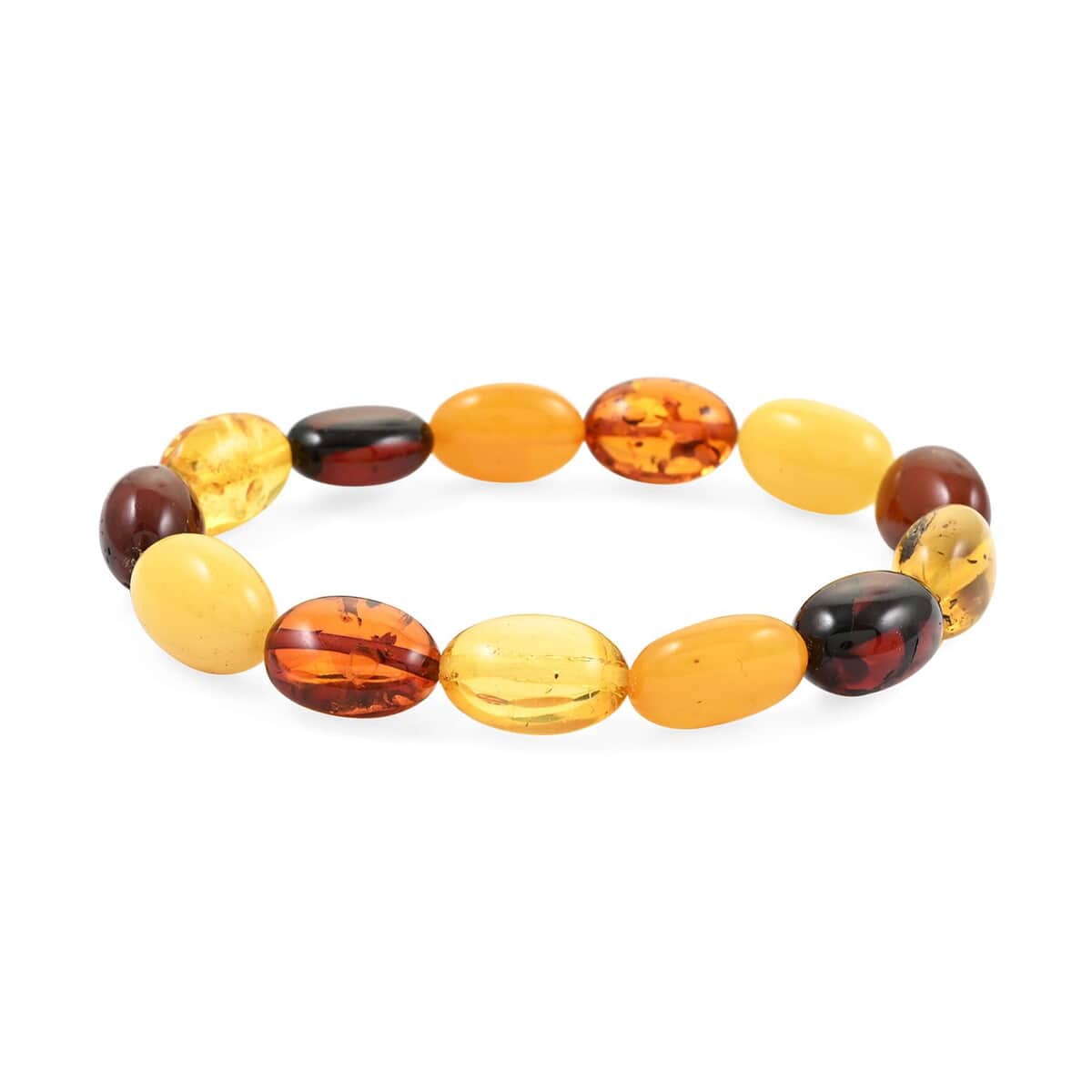 Multi Color Amber Beaded Stretch Bracelet image number 0