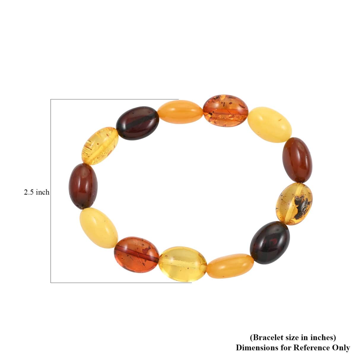 Multi Color Amber Beaded Stretch Bracelet image number 3