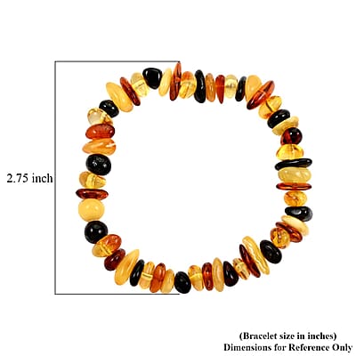 Multi Color Amber Chips Stretch Bracelet