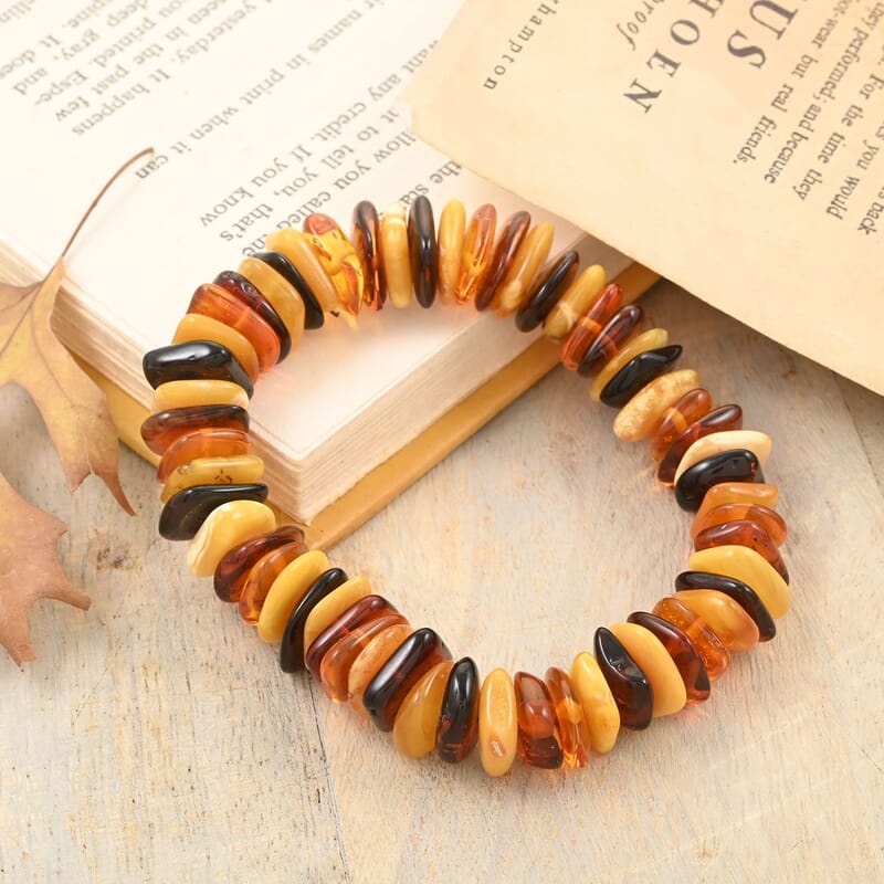 Baltic Amber Stretch Bracelet 114.00 ctw