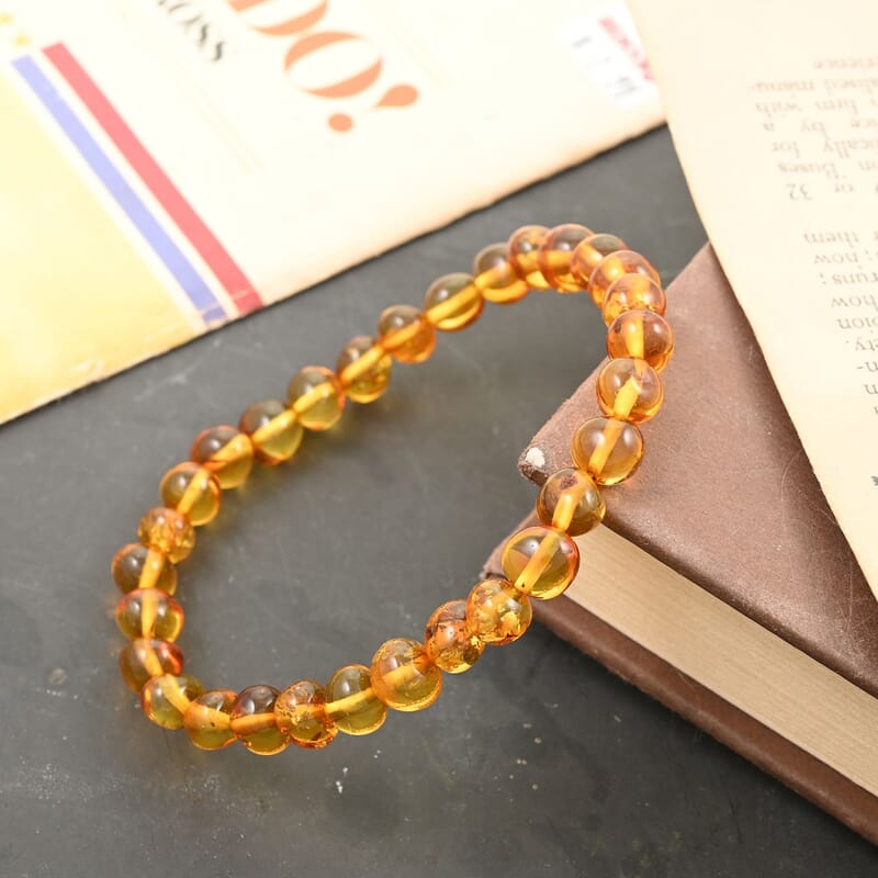 Baltic Amber Stretch Bracelet 22.00 ctw