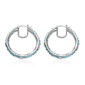 EverTrue Betroka Blue Apatite 13.90 ctw Earrings in Platinum Bond