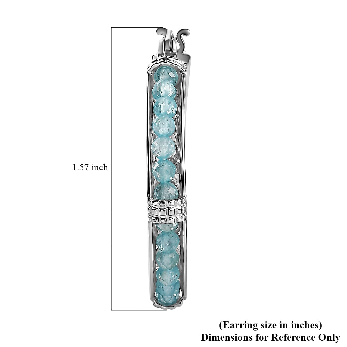 EverTrue Betroka Blue Apatite 13.90 ctw Earrings in Platinum Bond image number 4